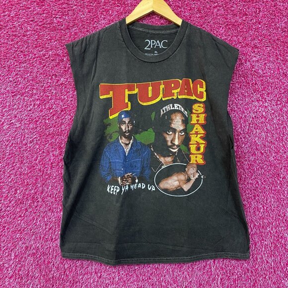 Tupac Shakur Keep Ya Head Up Collage Sleeveless T-Shirt XL - Picture 1 of 4